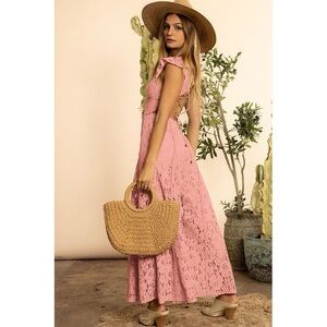 BRAND NEW WITH TAGS Rose Lace Flutter Sleeve Jumpsuit